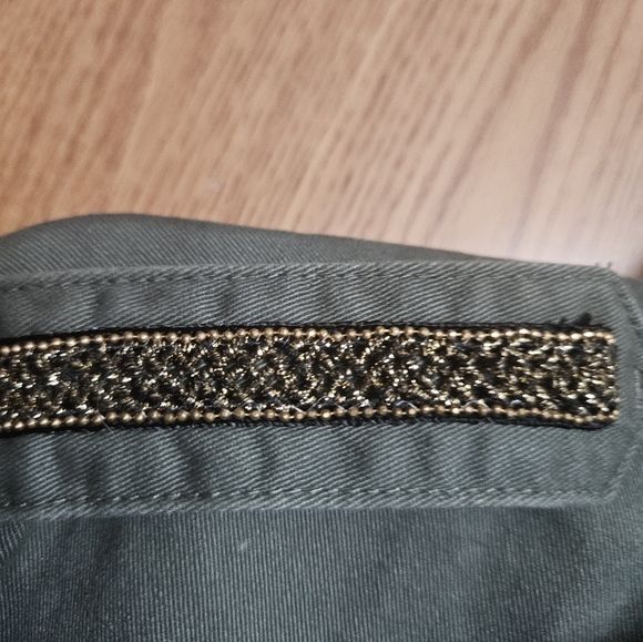 Democracy Womens Military Boho Jacket Studded Cargo Lace Back 100% Cotton! - Picture 3 of 8